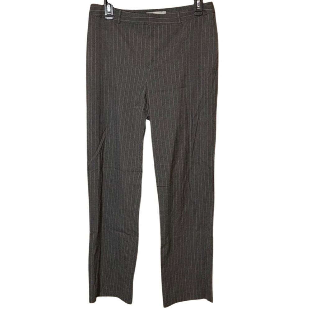 Liz Claiborne Size 8 Gray Pinstripe Career Pants Straight Leg Dress Slacks